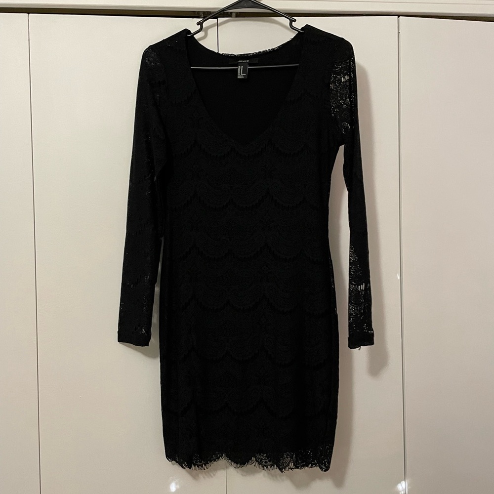 Forever 21 black lace bodycon dress